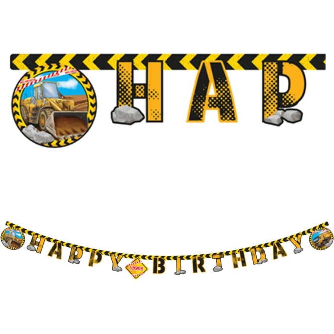 Guirnalda letras Feliz Cumpleaos Obra 