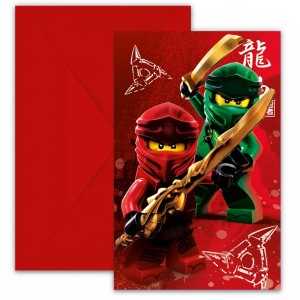 6 invitaciones Ninjago