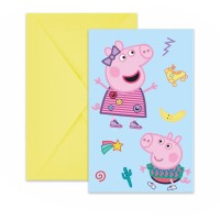 6 Invitaciones Peppa Pig