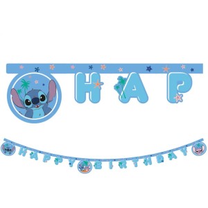 Guirnalda de banderines Happy Birthday Stitch