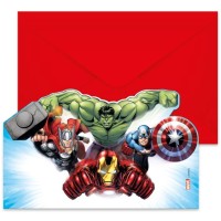 6 Invitaciones Avengers Crime