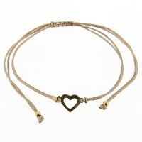 1 Pulsera Cordn - Corazn Acero Dorado