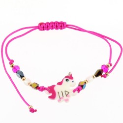 1 Pulsera Cordn Cuentas - Unicornio. n1