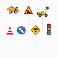 7 cake toppers de construcci�n