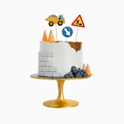 7 cake toppers de construcción. n°1