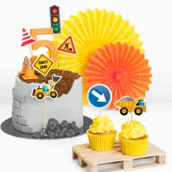 7 cake toppers de construcción. n°2