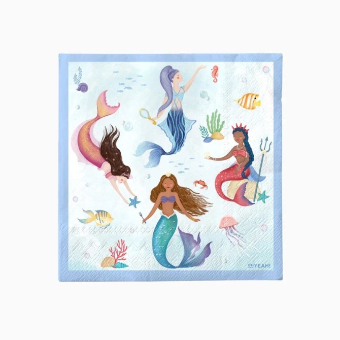 20 servilletas del Reino de las Sirenas 