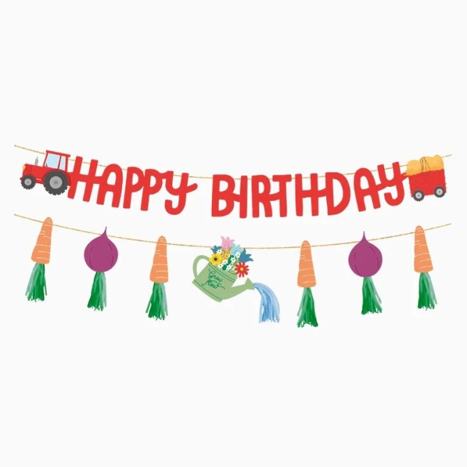 Feliz cumpleaños Garland - Granja Loca