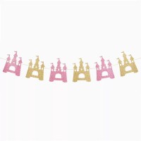 Guirnalda de castillo de princesa con purpurina