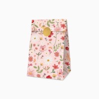 4 bolsas de regalo con estampado floral rosa