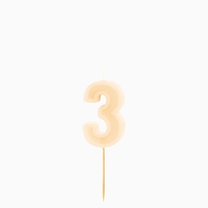 Vela n�mero 3 � Crema 