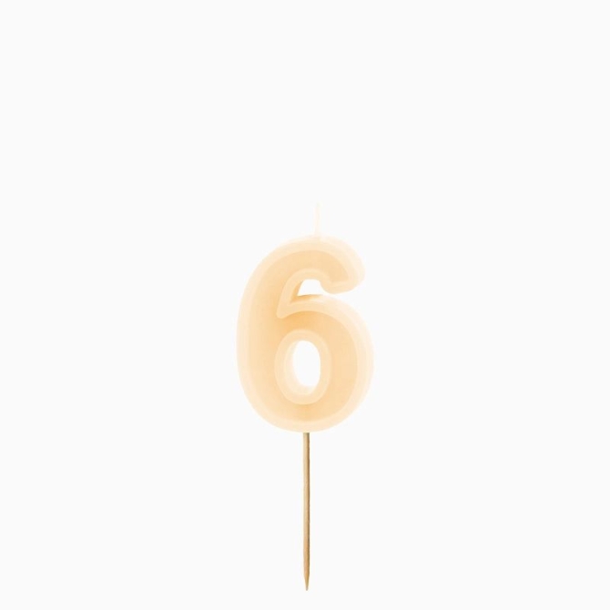 Vela n�mero 6 � Crema 