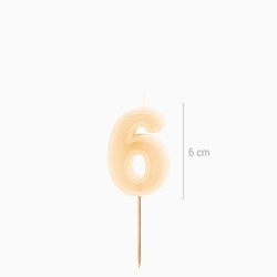 Vela n�mero 6 � Crema. n�1