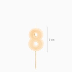 Vela número 8 – Crema. n°1