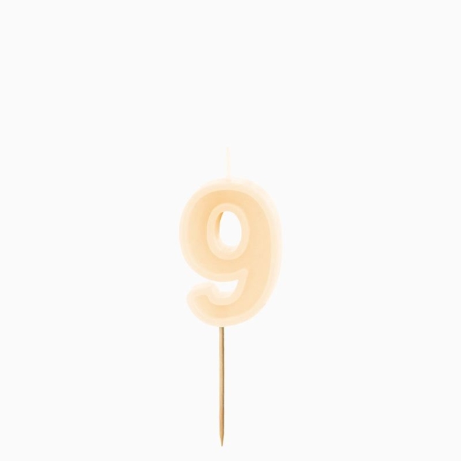 Vela n�mero 9 � Crema 