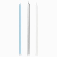 12 velas azules extralargas de 14,5 cm