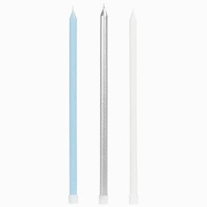 12 velas azules extralargas de 14,5 cm