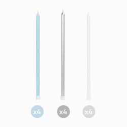 12 velas azules extralargas de 14, 5 cm. n�1