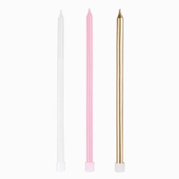 12 velas rosas extralargas de 14,5 cm