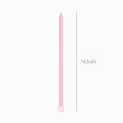 12 velas rosas extralargas de 14, 5 cm. n�2