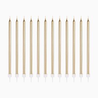 12 velas doradas extralargas de 14,5 cm