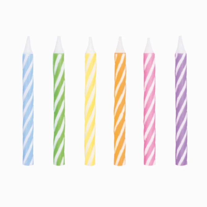 24 velas de cumplea�os en espiral de 6 cm 