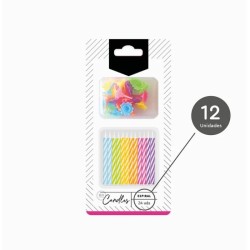 24 velas de cumplea�os en espiral de 6 cm. n�2