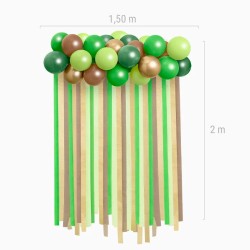 Kit de arco de globos y cortina verde � Dino. n�1