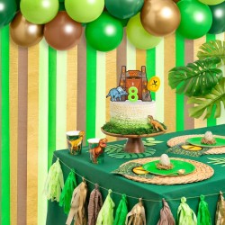 Kit de arco de globos y cortina verde � Dino. n�2