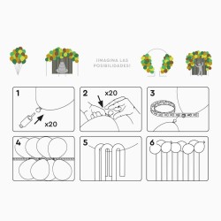 Kit de arco de globos y cortina verde � Dino. n�5