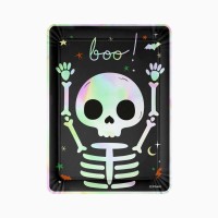 Juego de 2 bandejas de Halloween � Esqueleto iridiscente