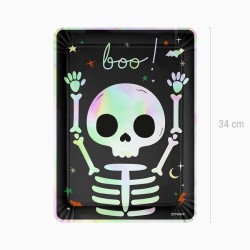 Juego de 2 bandejas de Halloween � Esqueleto iridiscente. n�1