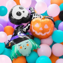 Globo de helio de papel de aluminio con dise�o de bruja para pedir dulces (Truco o trato) � 70 cm. n�1
