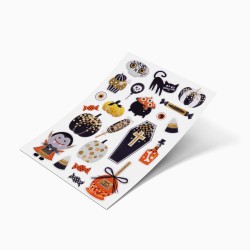 22 pegatinas de Halloween � Acabado met�lico dorado y en relieve. n�2