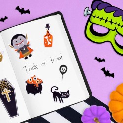 22 pegatinas de Halloween � Acabado met�lico dorado y en relieve. n�3