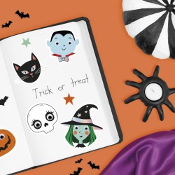 17 pegatinas de ojos m�viles de Halloween para pedir dulces. n�3