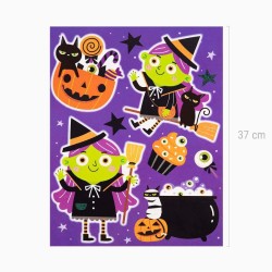 Pegatina de Halloween para ventana � Peque�a Bruja. n�1