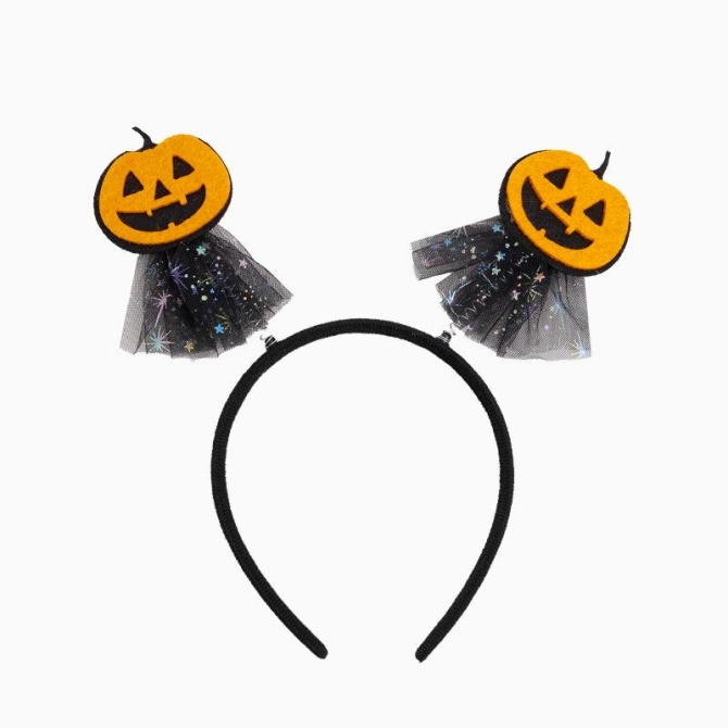 Diadema de calabaza de Halloween con tul 