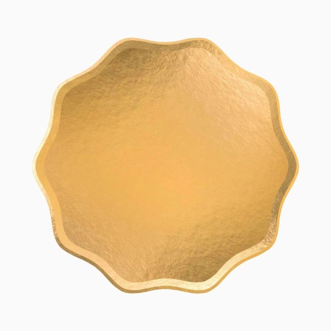 Juego de 2 Bajoplatos en Forma de Estrella Dorada Metalizada � 33 cm 