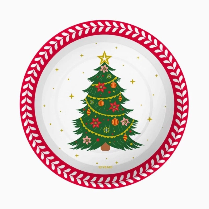 6 Platos con �rbol de Navidad 