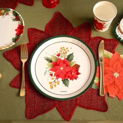 6 platos de Navidad con flores de Pascua. n°1
