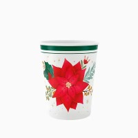 6 vasos navide�os con dise�o de flor de Pascua