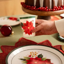 6 vasos navide�os con dise�o de flor de Pascua. n�1