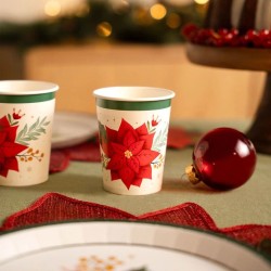 6 vasos navide�os con dise�o de flor de Pascua. n�2