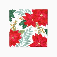 30 servilletas navide�as con dise�o de flor de Pascua