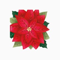 20 servilletas navide�as con forma de flor de Pascua
