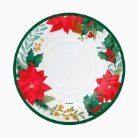 Lote de 2 bandejas navide�as con dise�o de flor de Pascua, � 33 cm