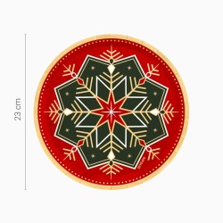 6 platos con copos de nieve verdes y rojos. n�4