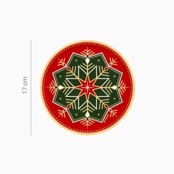 6 Platos Peque�os con Copos de Nieve Verdes y Rojos. n�4
