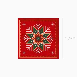 30 servilletas con dise�o de copos de nieve verdes y rojos. n�3